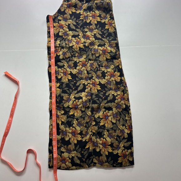 Free People Dark Floral Crepe Wide Leg Pants Sz 4 Love Letters Flowy Festival - Picture 9 of 9